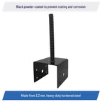 U Shaped 6x6 Deck Post Concrete Anchor Spike Fence Base Black Powder Coat 10 Pack