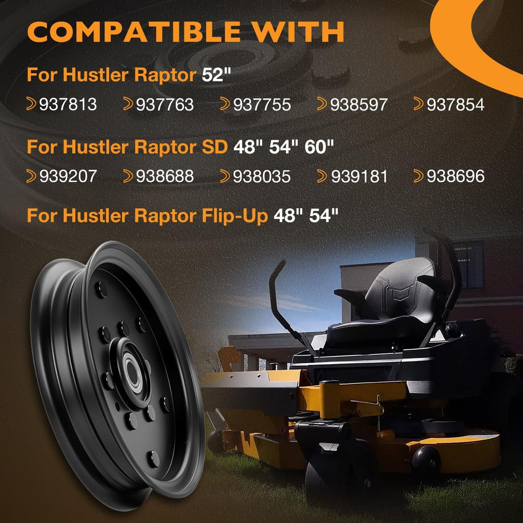 604231 Flat Idler Pulley For Hustler Raptor 48 52 54 60 Inch Mower 126124 1X