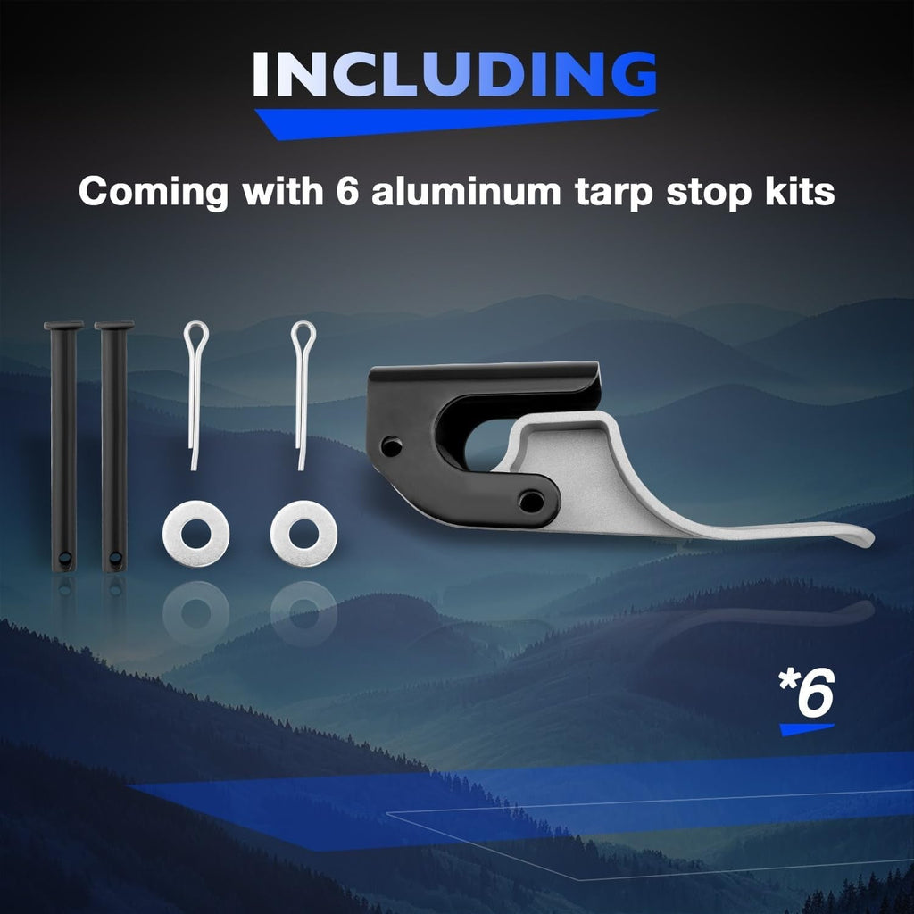 Easy Off Cast Aluminum Tarp Stop Upright With Body Mount Stops Bracket Kit 6X