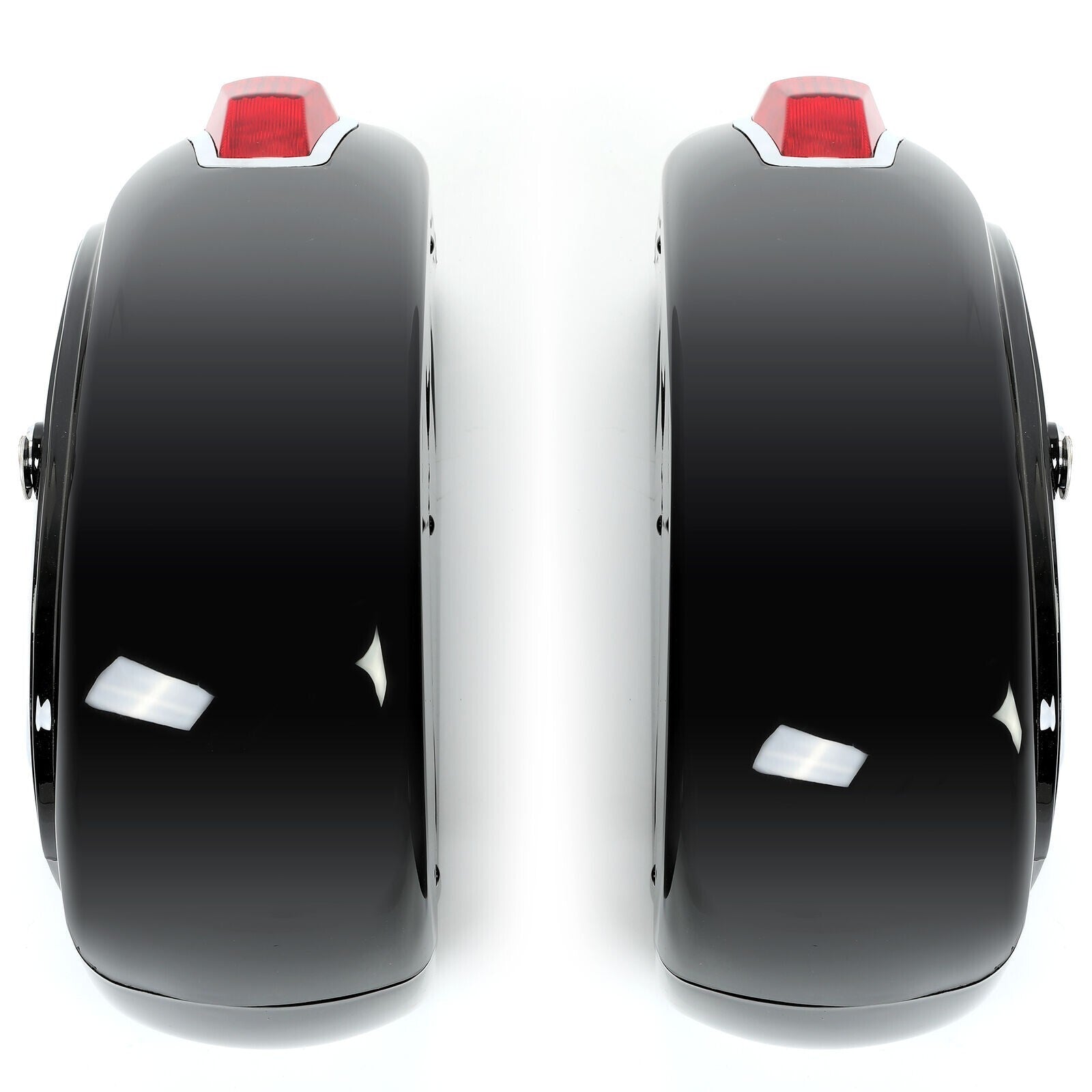 Universal Motorcycle Hard Saddlebag Luggage Bags with Light for Honda Harley Yamaha