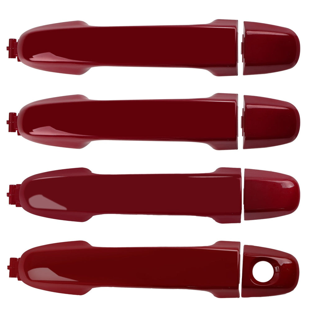 Exterior Door Handles Front Rear Kit for Toyota Camry 2012 2017 Red 4 Piece