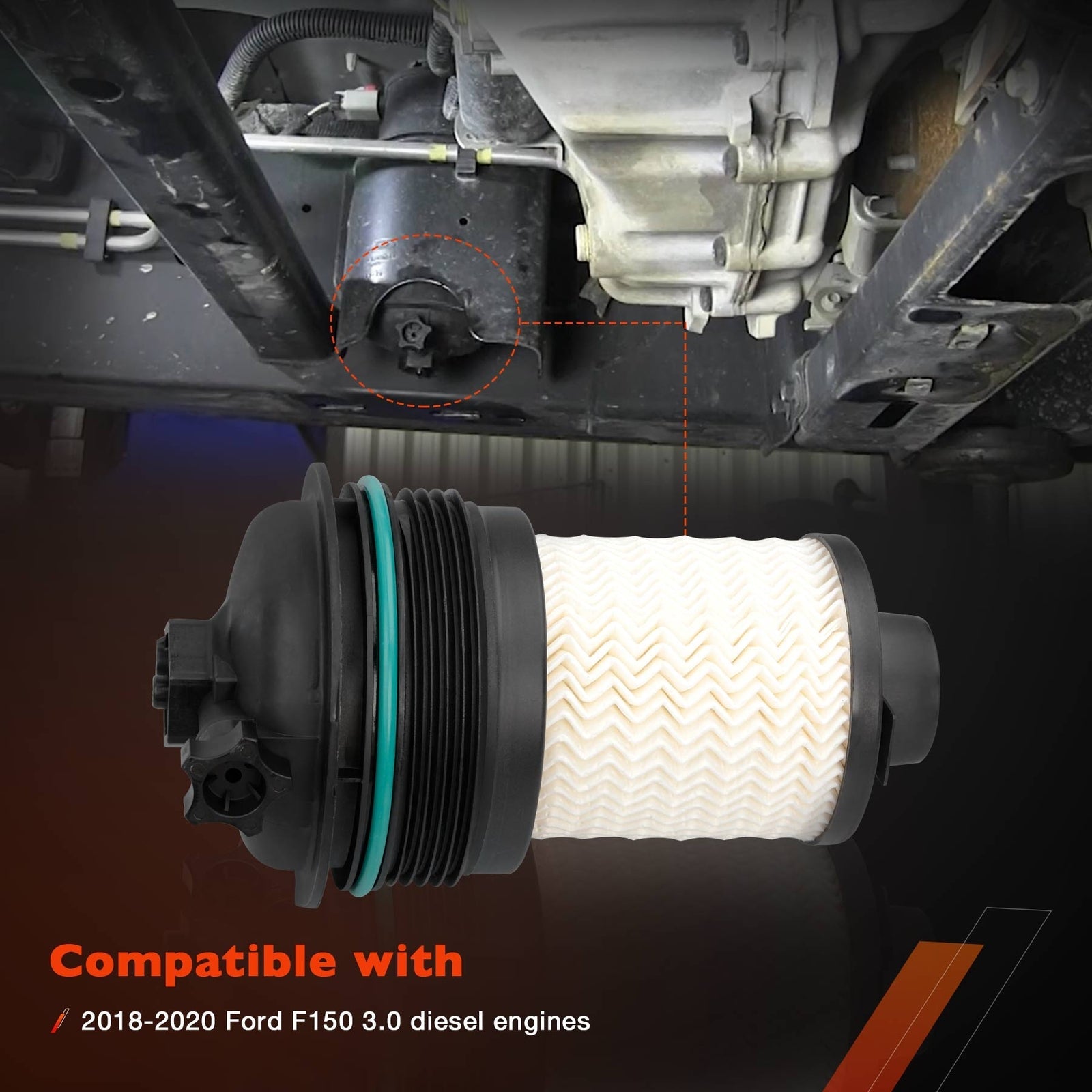 FD4627 Inline Diesel Fuel Filter Kit for Ford F 150 2018 2020 3.0L Engines