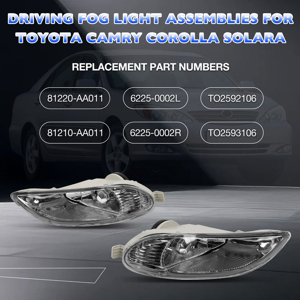 Fog Lights Driving Fog Lamps for Toyota Camry Corolla Solara 2002-2008 Pair