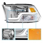 09 18 Dodge Ram 1500 2500 3500 Sequential Turn Signal Headlights with LED DRL