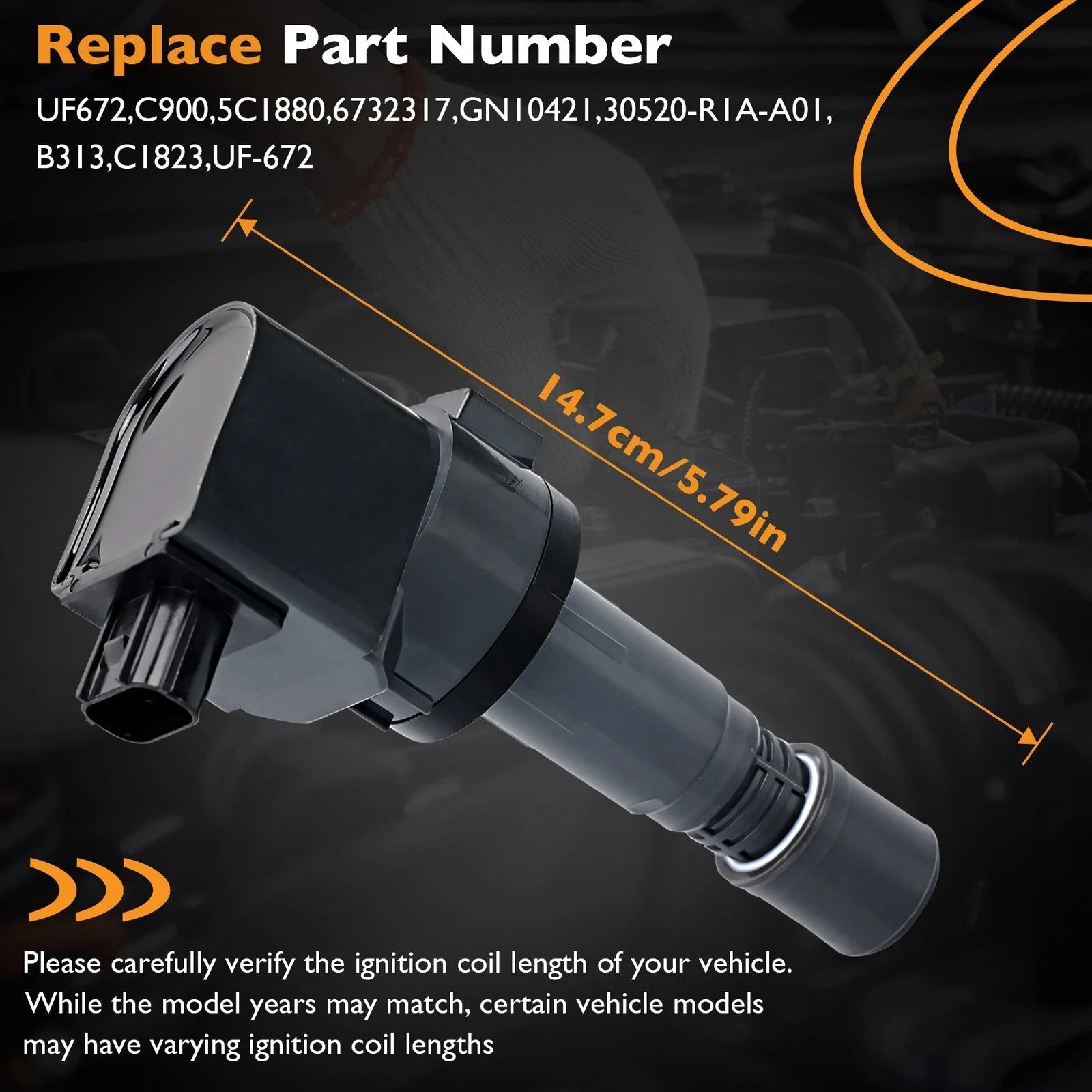 UF672 Ignition Coils for Honda Civic HRV for Acura ILX 1.8L 2.0L 12 20 5C1880