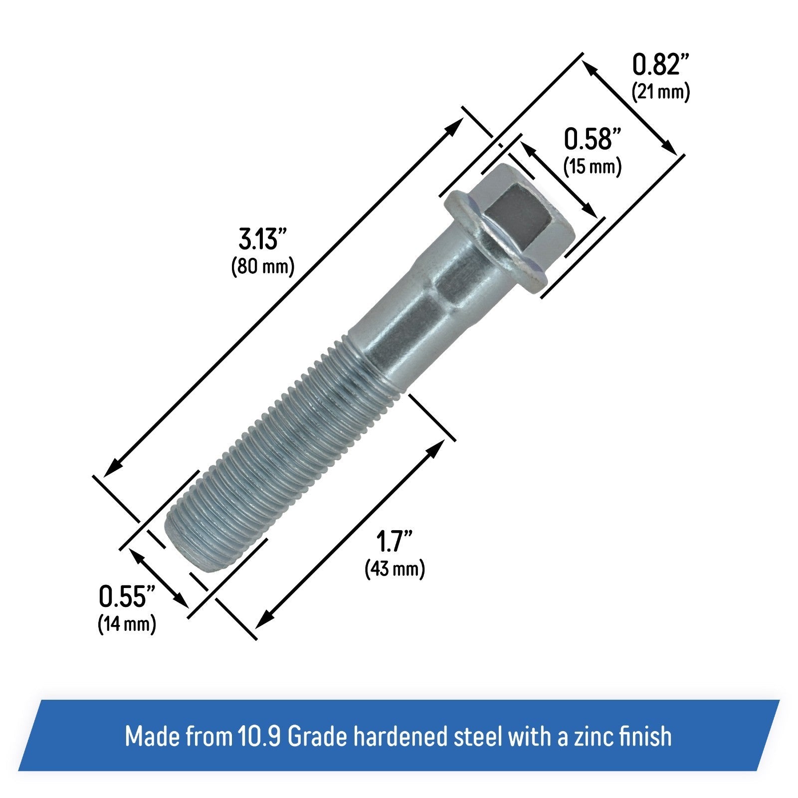 Front Wheel Hub Bolt for Chevy Silverado Express GMC Savana Cadillac Escalade 3