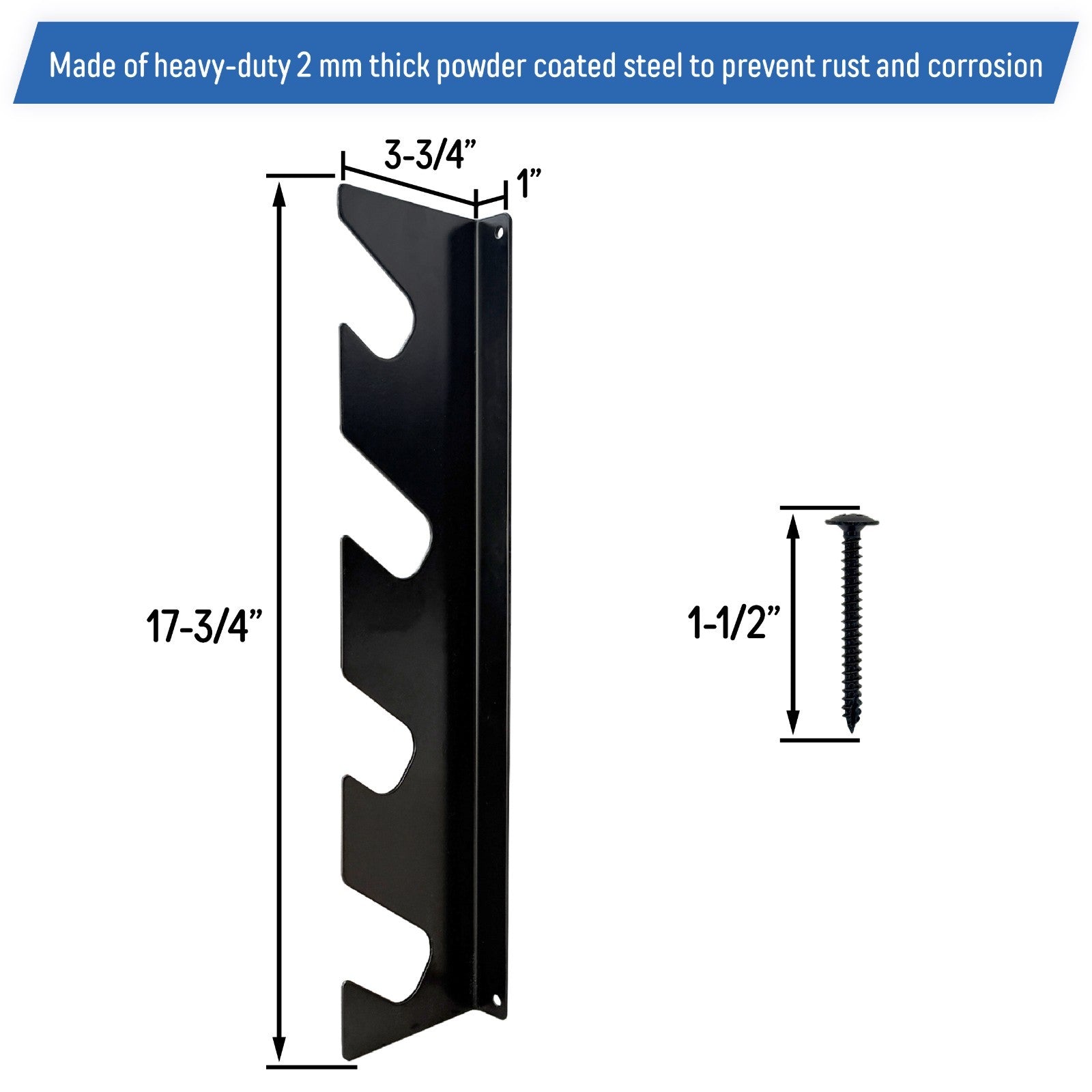 Garage Shed Tool Organizer Wall Mount Racks for Shovels and Rakes Steel 1 Set