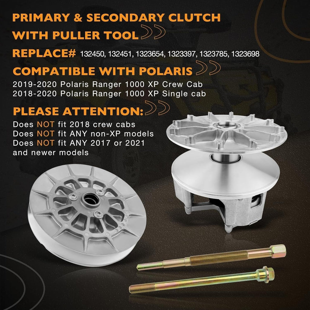 Primary & Secondary Clutch For Polaris Ranger 1000 XP HD 2019 2020 2018 Drive