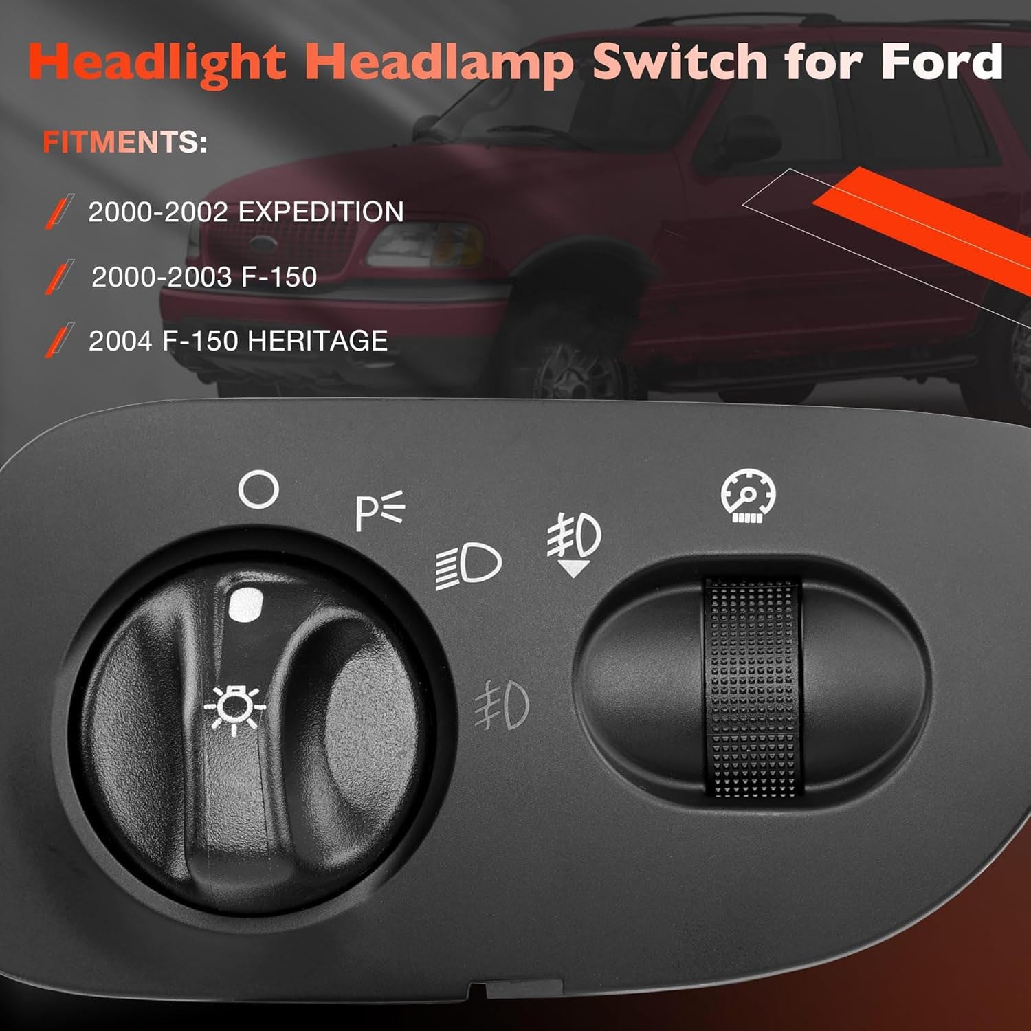 Headlight Switch with Fog Light Function for 2000 2004 Ford F150