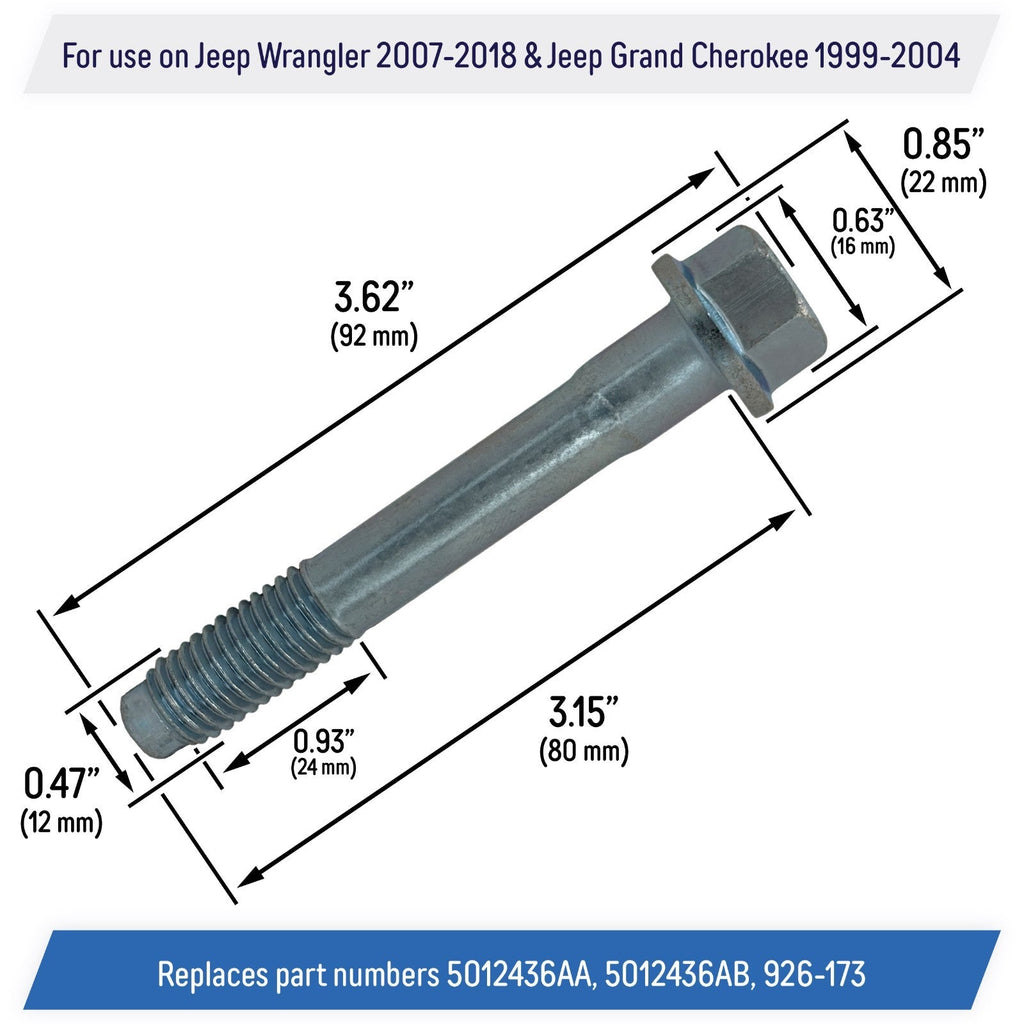 5012436AA 926-173 Front Wheel Hub Bolt for Jeep Wrangler Grand Cherokee 6 Pack
