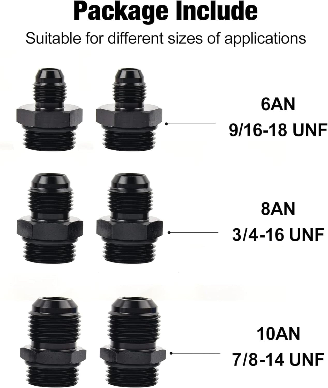 Universal 10 Micron Inline Fuel Filter with 6AN 8AN 10AN Adapters and 50mm