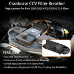CV52001 Crankcase CCV Filter Breather Vent for Ram 2500 3500 4500 6.7L Cummins