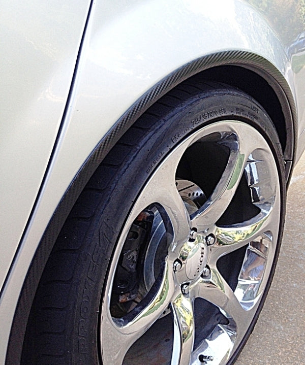 Black Carbon Fiber Wheel Well Fender Trim Molding DIY Kit