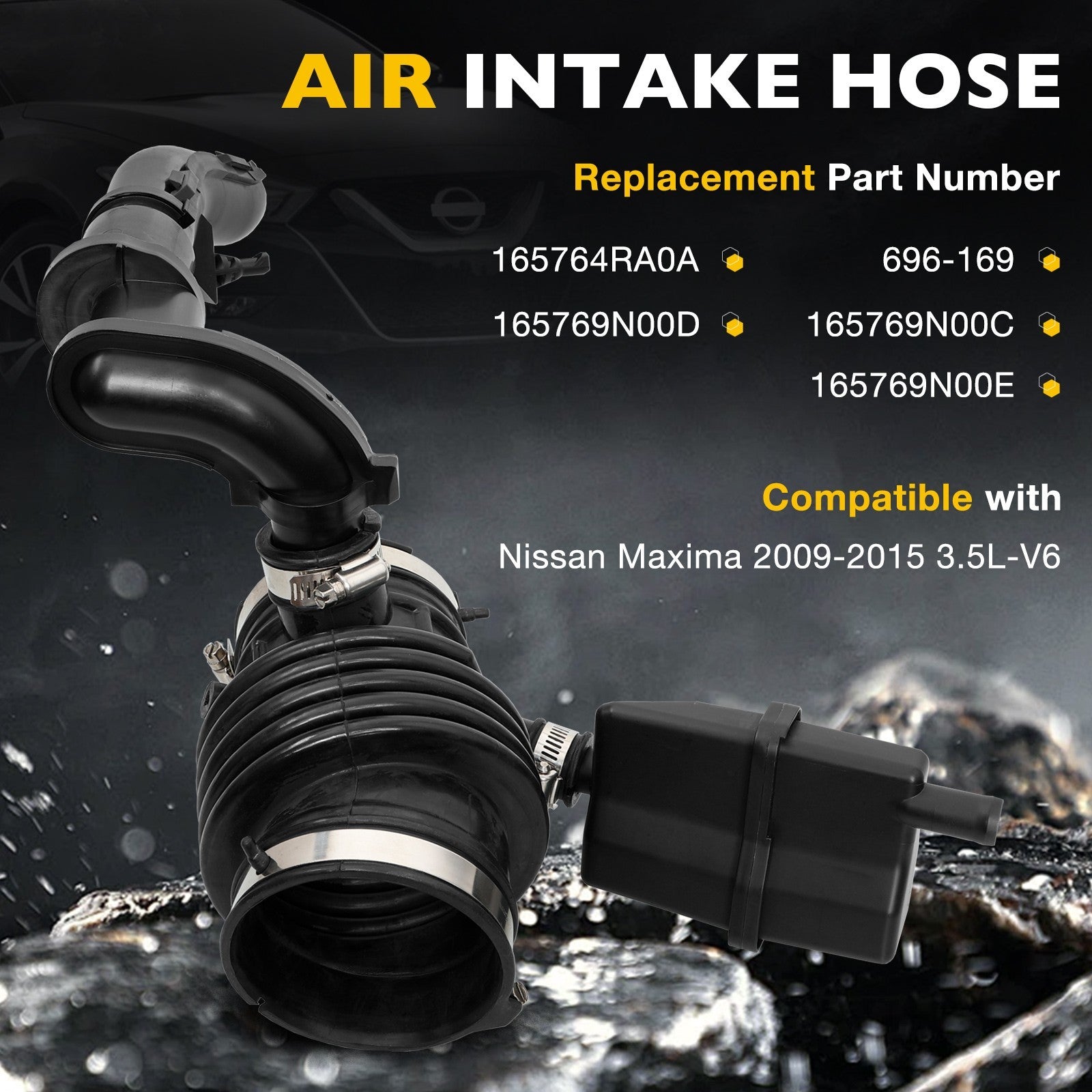 165769N00C Engine Air Intake Hose for Nissan 2009 2015 Maxima 3.5L V6 DOHC