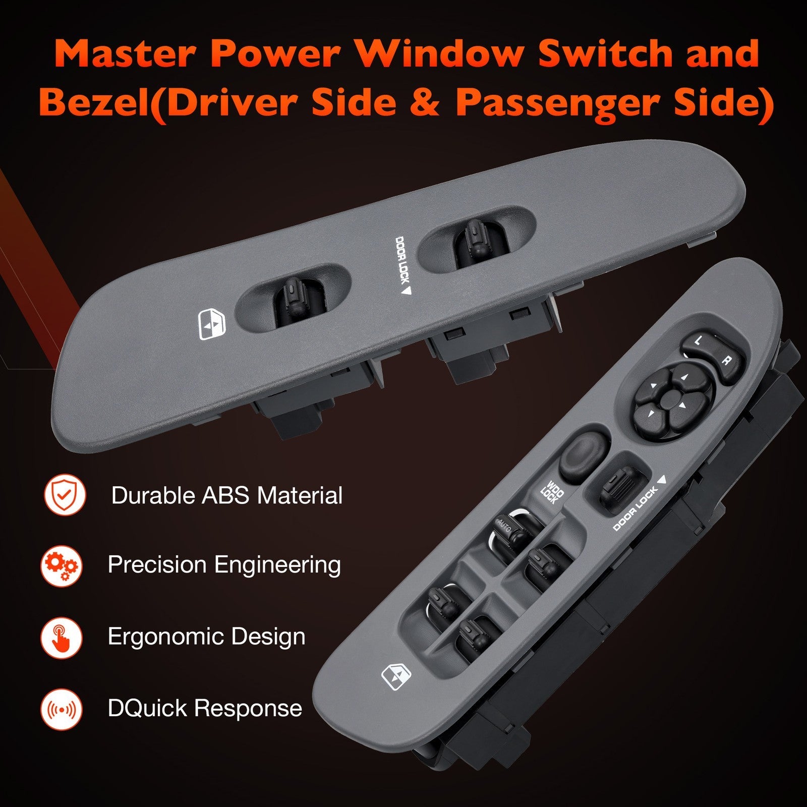 Power Window Door Lock Mirror Switch LH RH Bezel Kit For Dodge Ram 1500 01 09