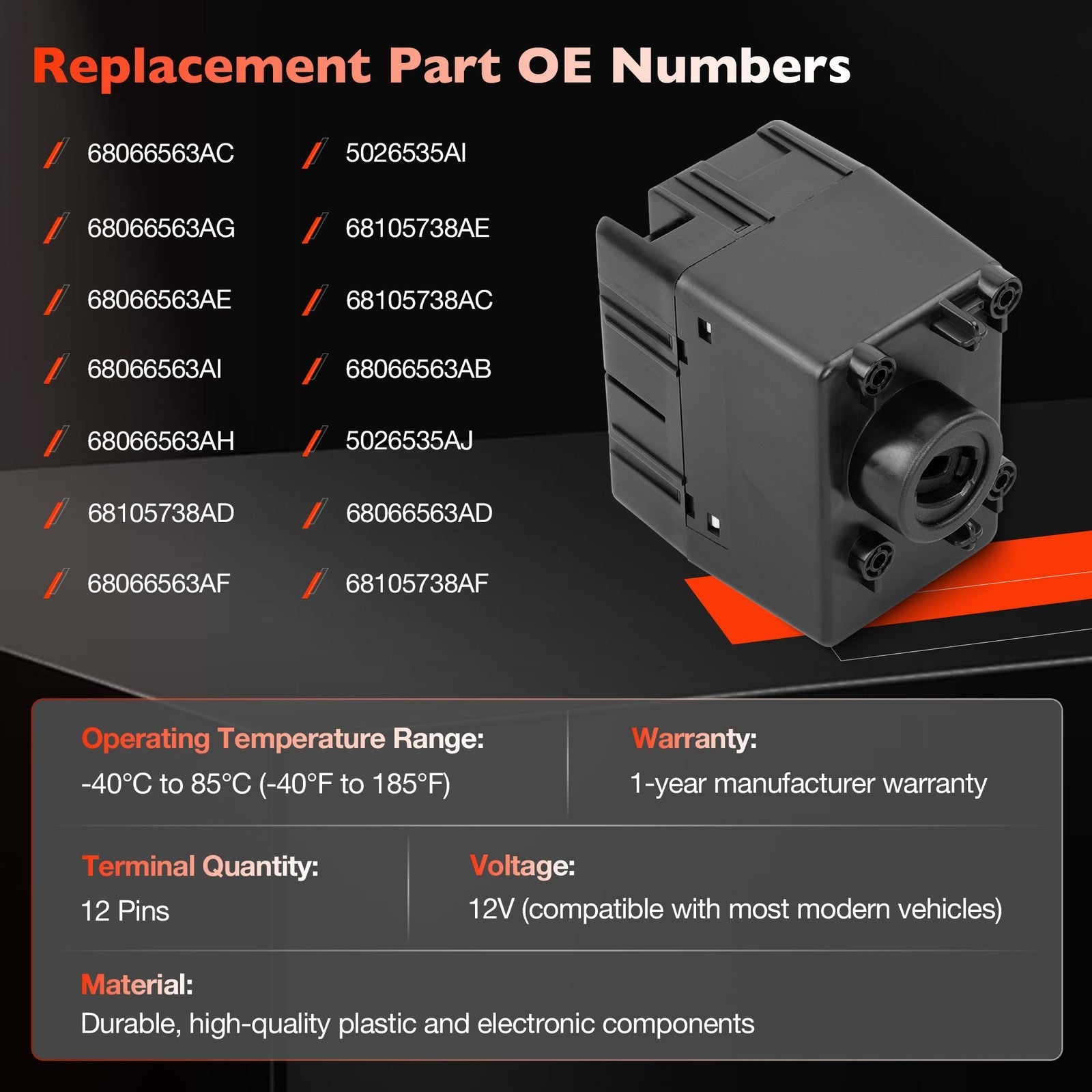 68105738AF Wireless Ignition Module Switch For Chrysler Dodge Jeep Ram 2011 2014