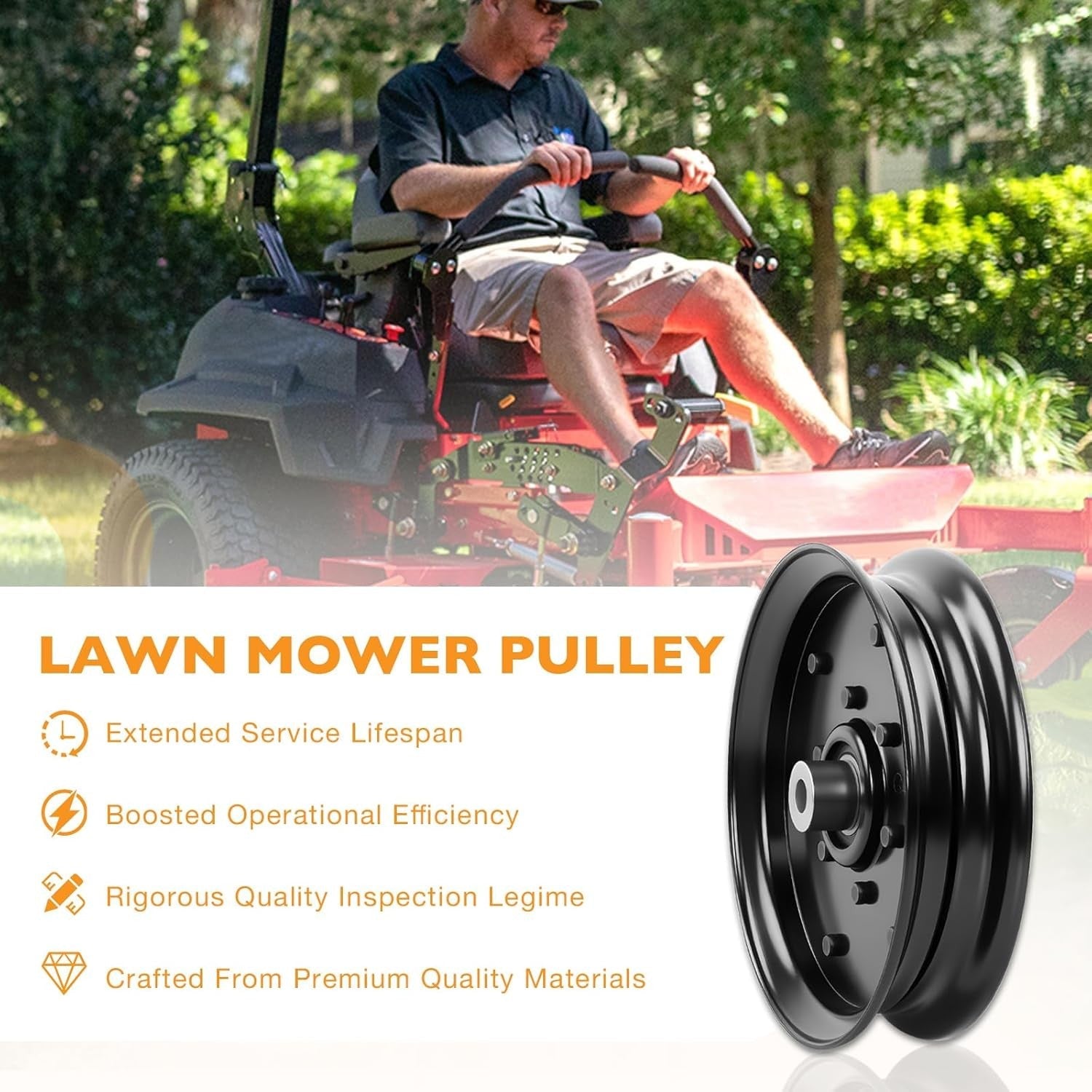 07351200 Flat Idler Pulley For Gravely Pro Turn ZT HD Ariens 48 52 60 Inch