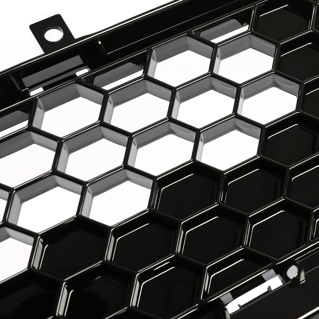 Front Upper Grille and Lower Mesh Grill Honeycomb Black for 2018-2022 Ford Mustang