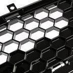 Front Upper Grille and Lower Mesh Grill Honeycomb Black for 2018-2022 Ford Mustang
