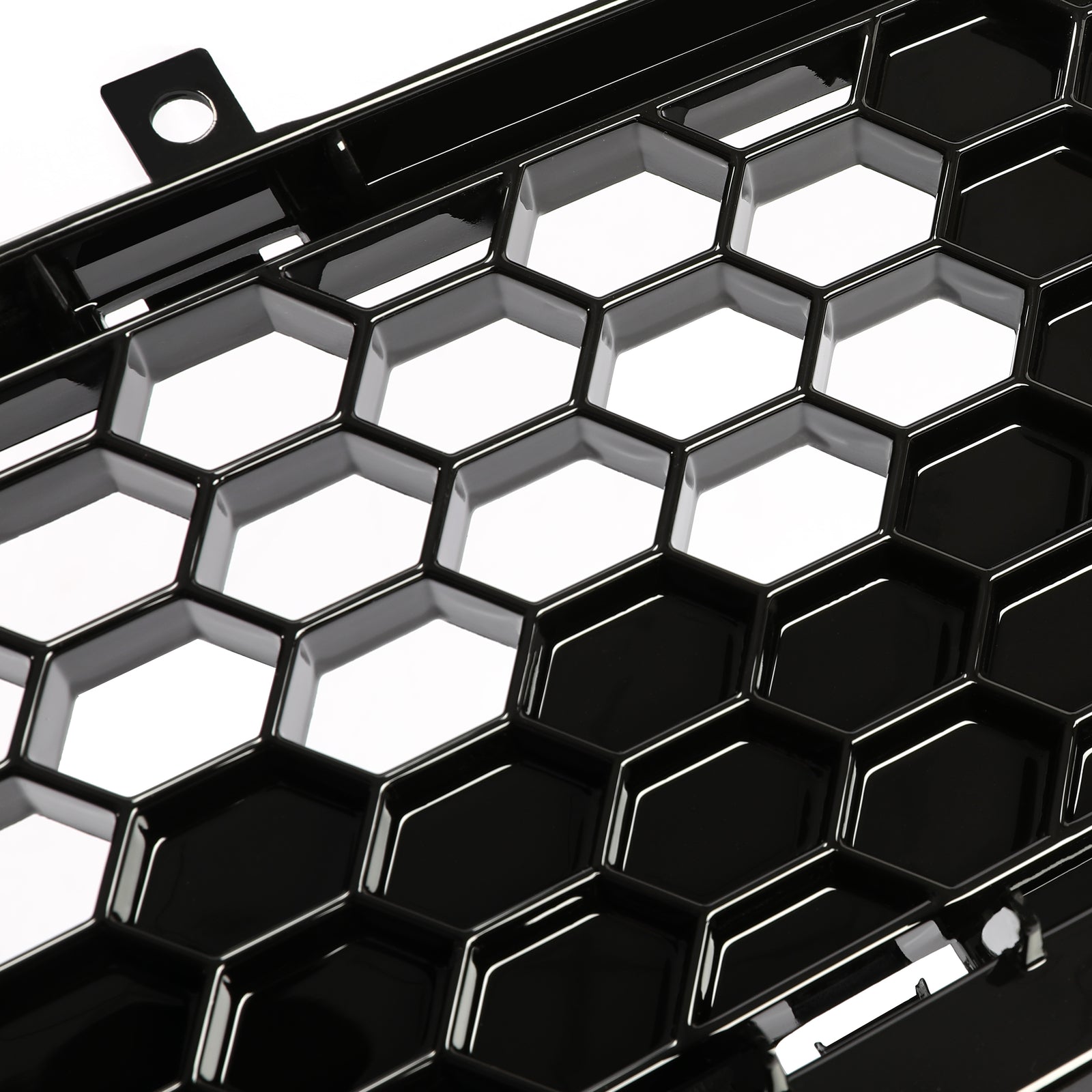 Front Upper Grille and Lower Mesh Grill Honeycomb Black for 2018-2022 Ford Mustang