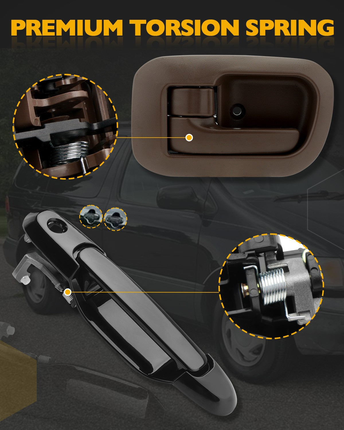 Exterior Interior Door Handle & Liftgate Handle Set for Toyota Sienna 98 03 7