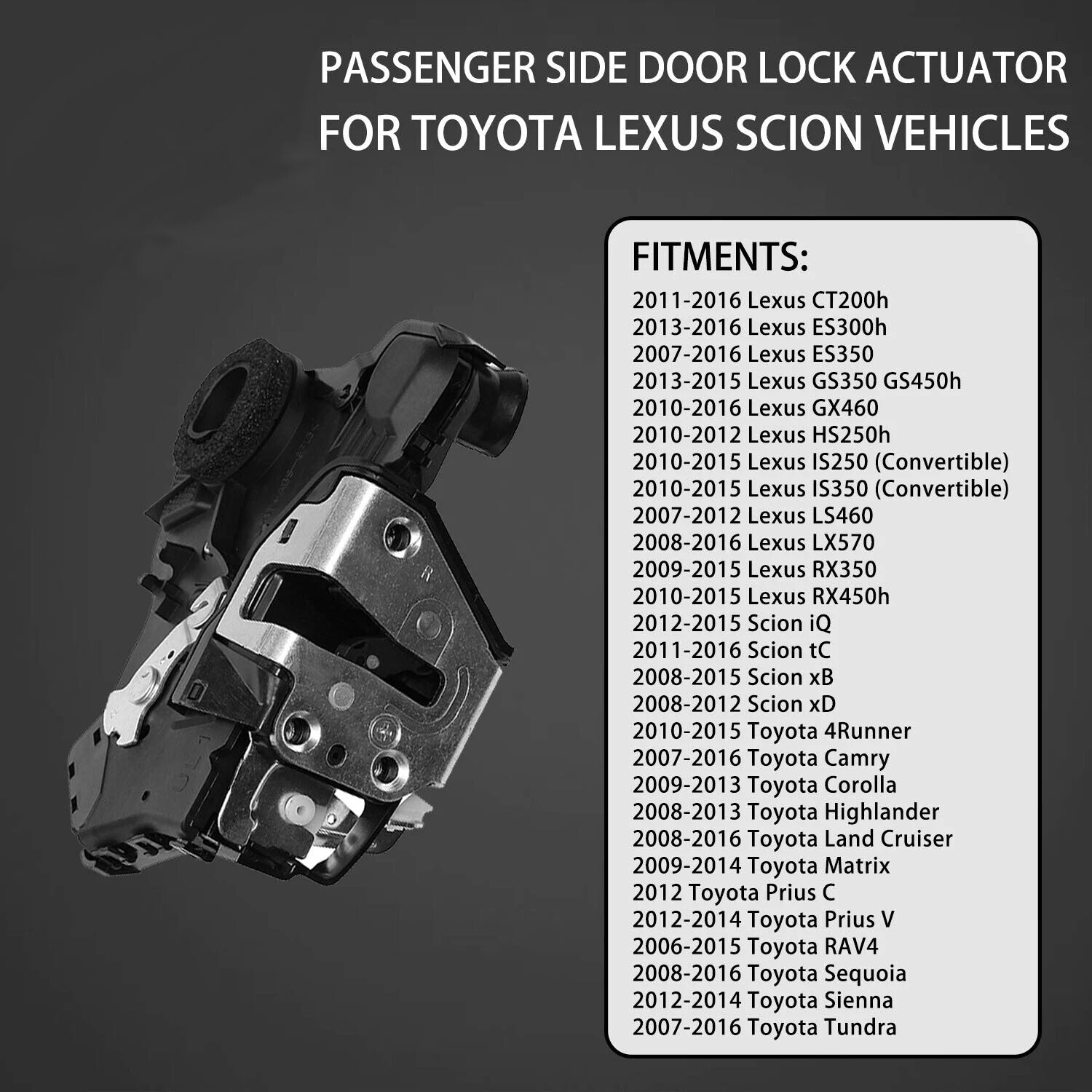 Door Lock Actuator Front Right For Toyota Camry Tundra Lexus GX460 2007 2019