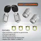 Door Lock Cylinders With Keys For Chevy GMC Express Savana 1500 2500 3500 01 10