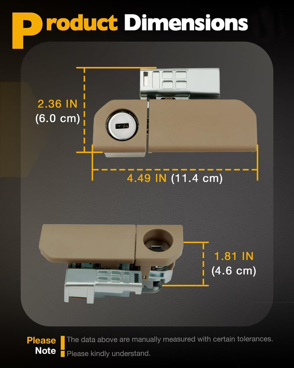 77540SZA01ZD Beige Glove Box Handle Lock Cylinder Set for Honda Pilot 2009 2015