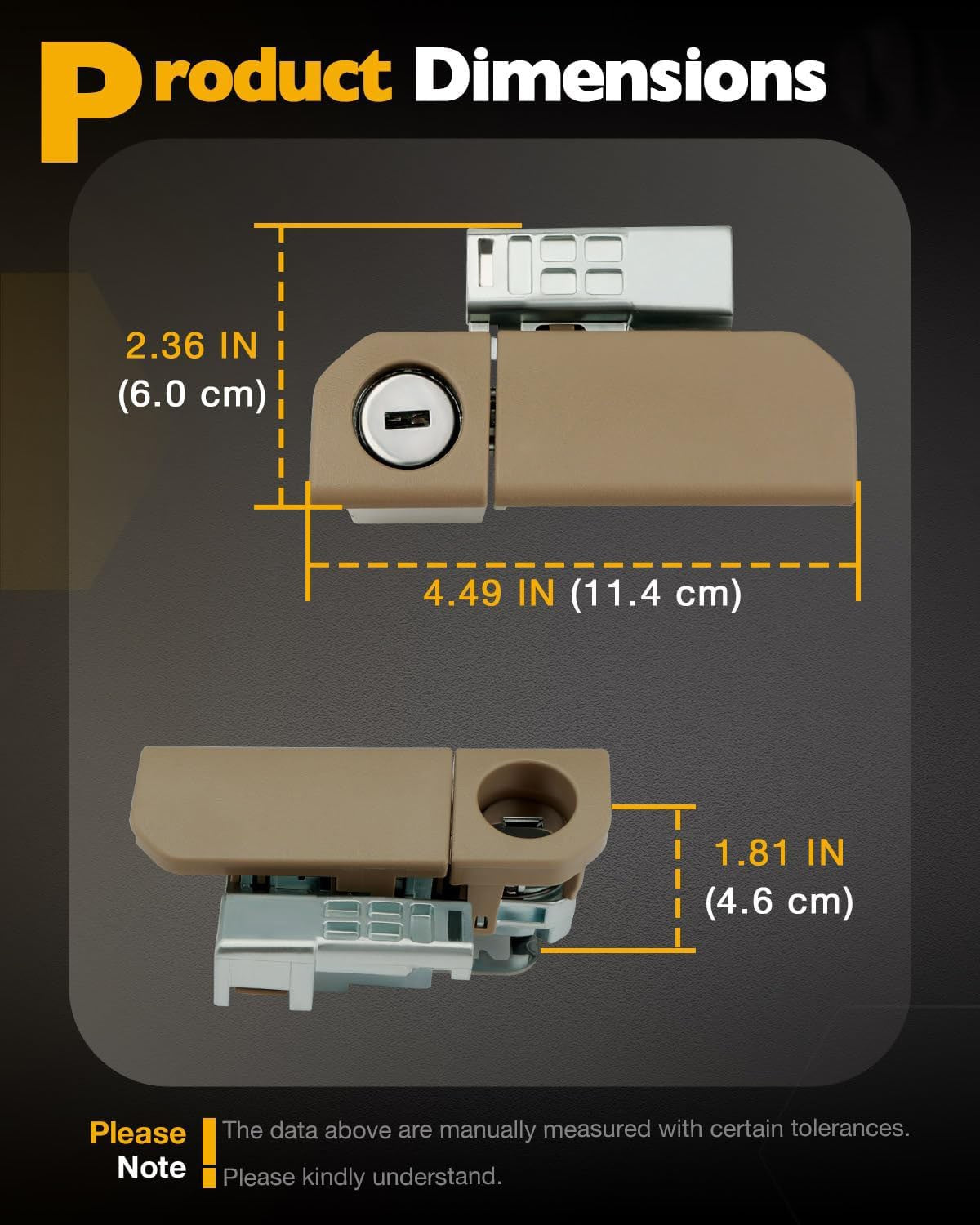 77540SZA01ZD Beige Glove Box Handle Lock Cylinder Set for Honda Pilot 2009 2015