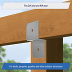 Galvanized Deck Joist Tie Plate Z Bracket for 2x4 Cross Joist and 4x4 Post 20 Piece