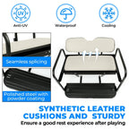 Flip Rear Back Seat for Yamaha Drive G29 Golf Cart 07 to 16 Off White Cushions