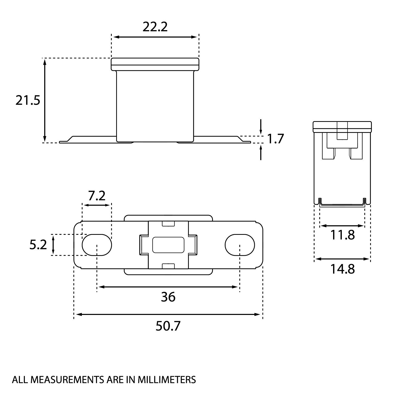 30A Bent Male 9 16 Fuse Cartridge FLD PAL Auto Link for Car Truck RV SUV 2 Pack