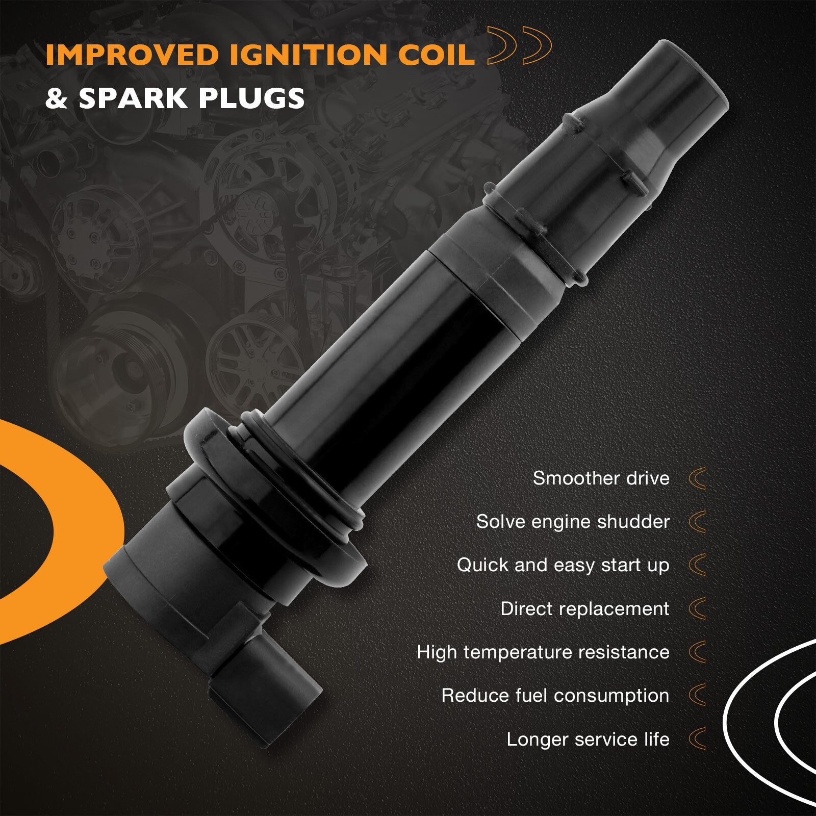 5PW8231000000 Ignition Coil Pack for Yamaha 2002 2016 YZF R6 R6S R1 FZ1 FZ1S 4X