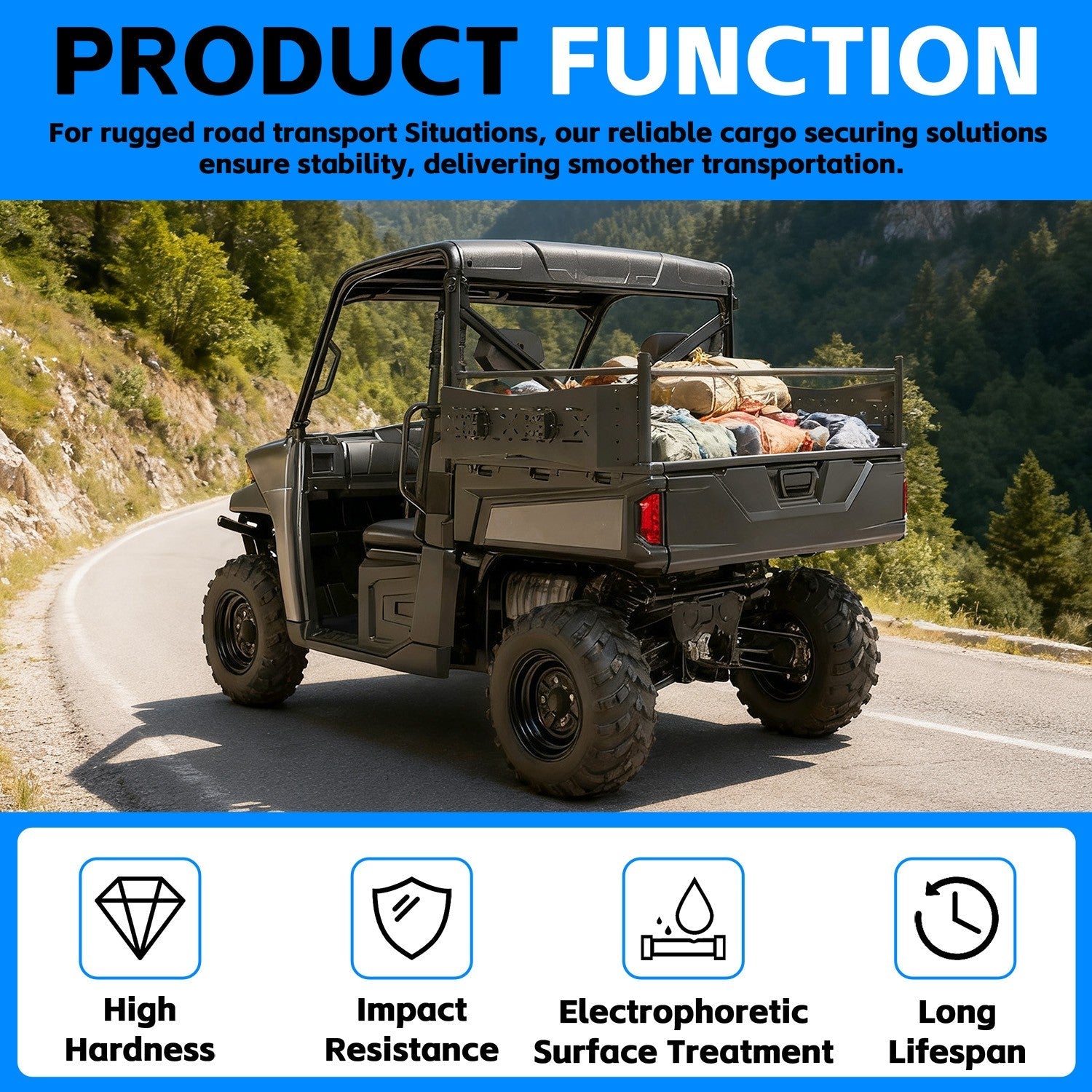 Rear Cargo Rack Bed Rack For Polaris Ranger XP 570 900 1000 Crew 15 25 Steel