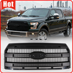 Matte Black Front Bumper Grille W/O Camera Hole for 2015-2017 for Ford F-150