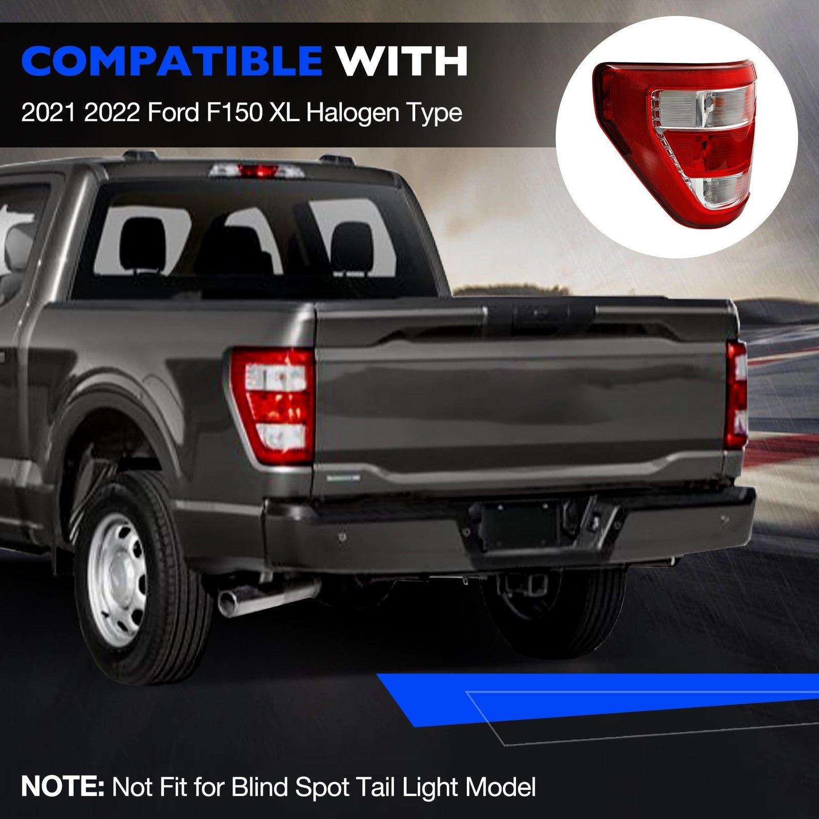 ML3Z13405E Halogen Taillight Assy Left Driver Side For Ford F150 2021 To 2023