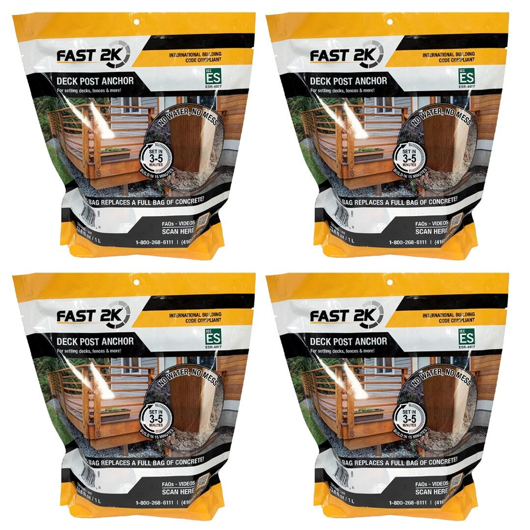 Fast 2K Deck Post Mix Expanding Foam Concrete Alternative for Post Install 4 Pack