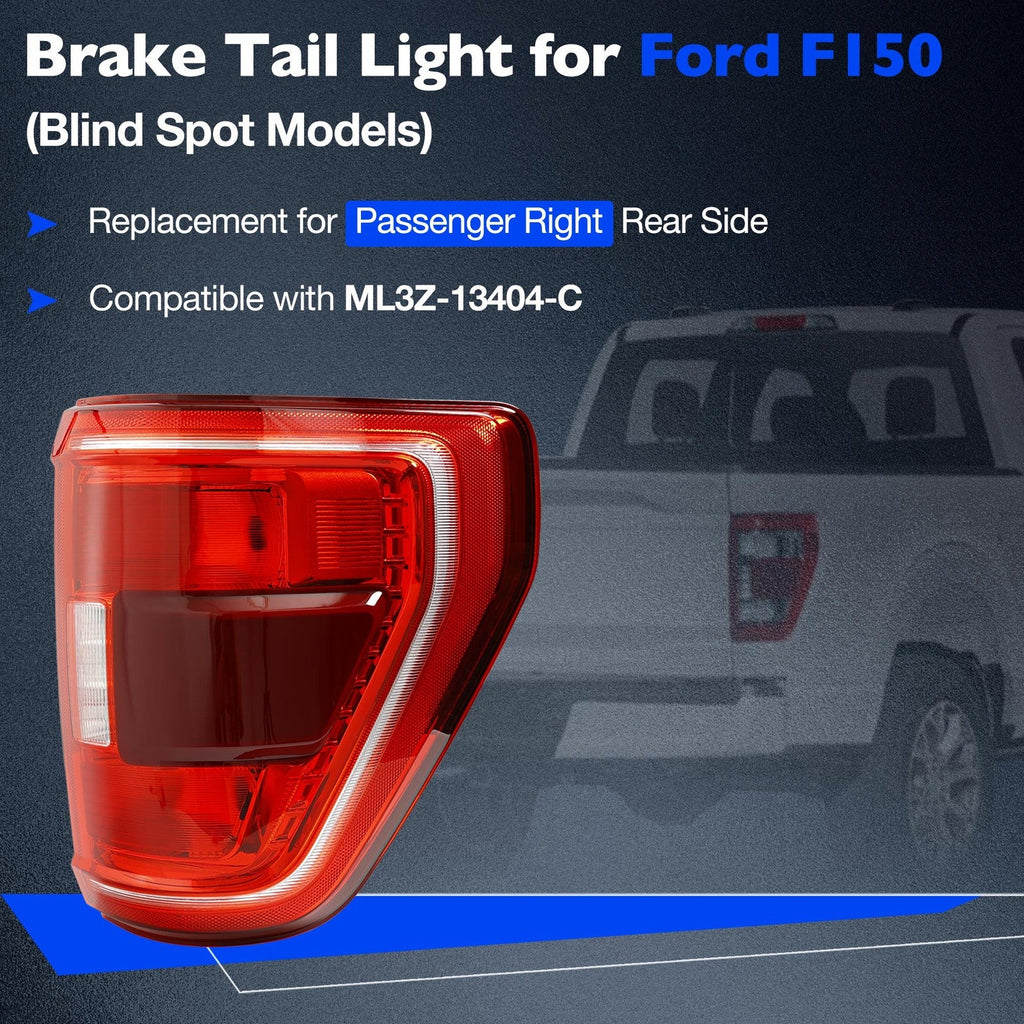Rear Right Side Tail Light Brake Lamp with Blind Spot Fit for 2021 23 Ford F150