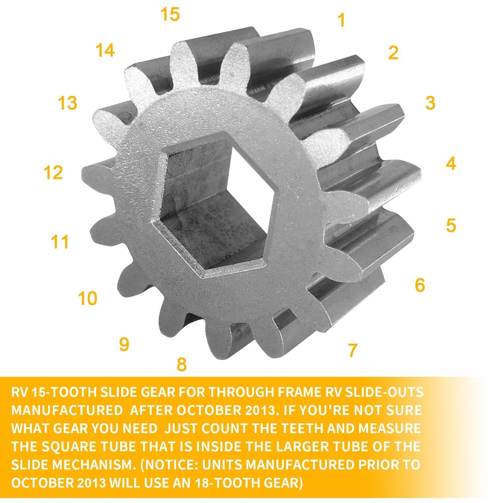 700612 15 Tooth Spur Gear for Hydraulic Electric Through Frame Slide Out RV