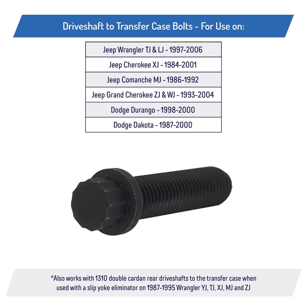 Front Driveshaft to Transfer Case Bolts for Jeep Wrangler Cherokee Grand Dodge