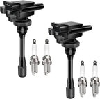 UF295 2 Ignition Coils 4 Denso Spark Plugs for Mitsubishi Lancer 2.0L 6 Piece