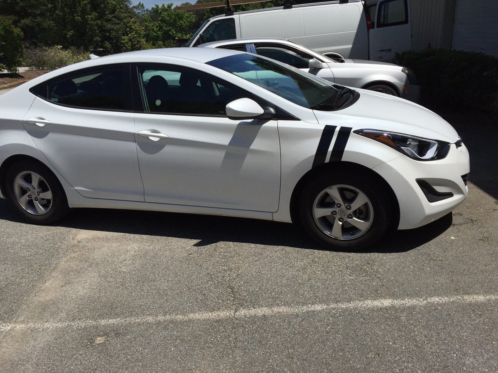 3 Inch Dual Fender Stripe Hash Mark Decal Graphic Kit for Hyundai Elantra