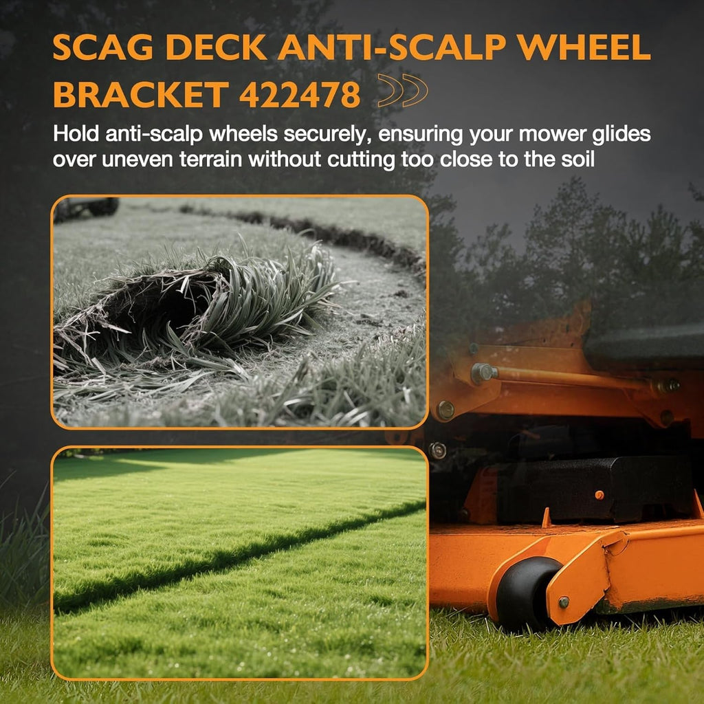 Deck Anti Scalp Wheel Rollers Brackets for Scag Mower 42 48 52 61 Inch 4X
