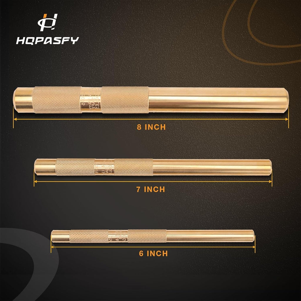 25075 25076 25077 Brass Drift Punch Set 3/8in 1/2in 3/4in Set of 3