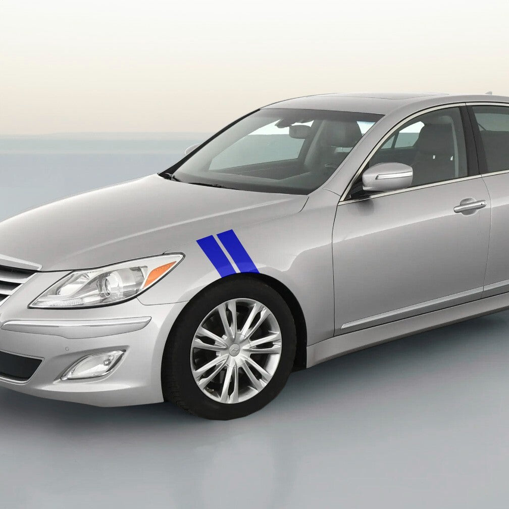 4 Inch Dual Fender Stripe Hash Mark Stripe Decal for Hyundai Genesis Coupe