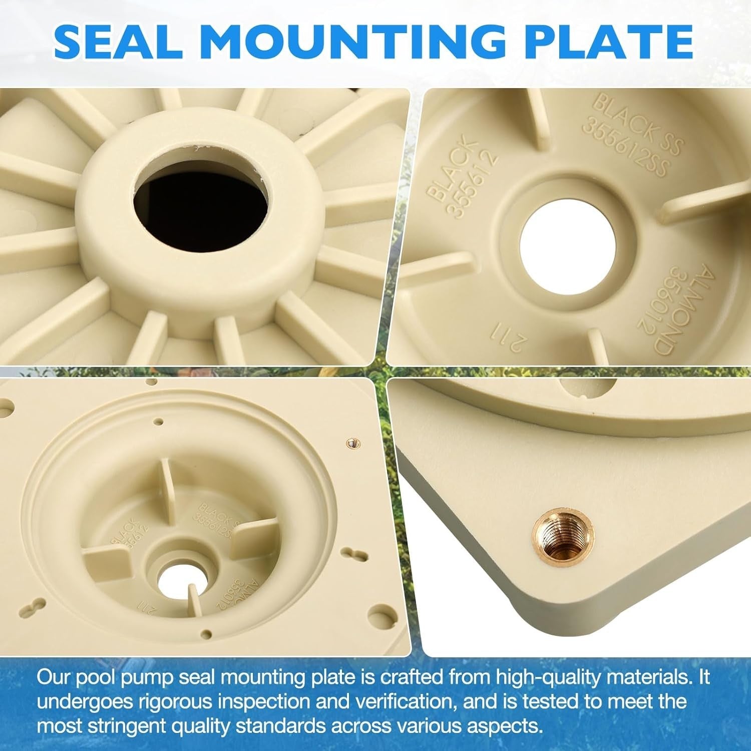 356012 Seal Plate Almond for Pentair SuperFlo Sta-Rite Pool Pump Mounting Plate