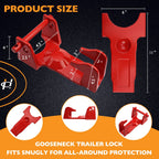 Gooseneck Trailer Hitch Lock for RV Heavy Duty Trailers 2 Key Red