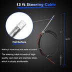 SS13713 13 Ft Boat Rotary Steering Cable with Wheel Kit for Outboard Marine