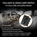 Headlight Switch and Fog Light Switch Button for Chevy Silverado GMC Sierra 03-07