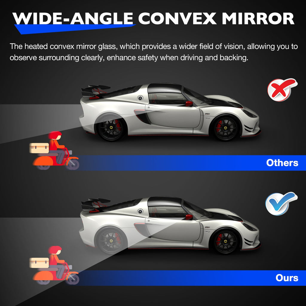 Heated Mirror Glass BSD Left Driver Side for 13 24 Toyota RAV4 Tacoma 4Runner